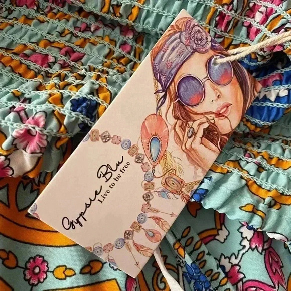 🆕Gippsy Blu Bohemian Multi Print Multicolor Maxi Tube Dress 2X🆕 - Picture 8 of 9